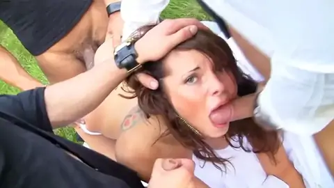 Wearing Her Wedding Dress While Having A Group Party