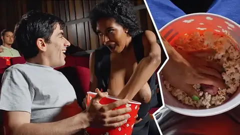 Public Interracial Im Kino Mit Einem Dunkelhäutigen